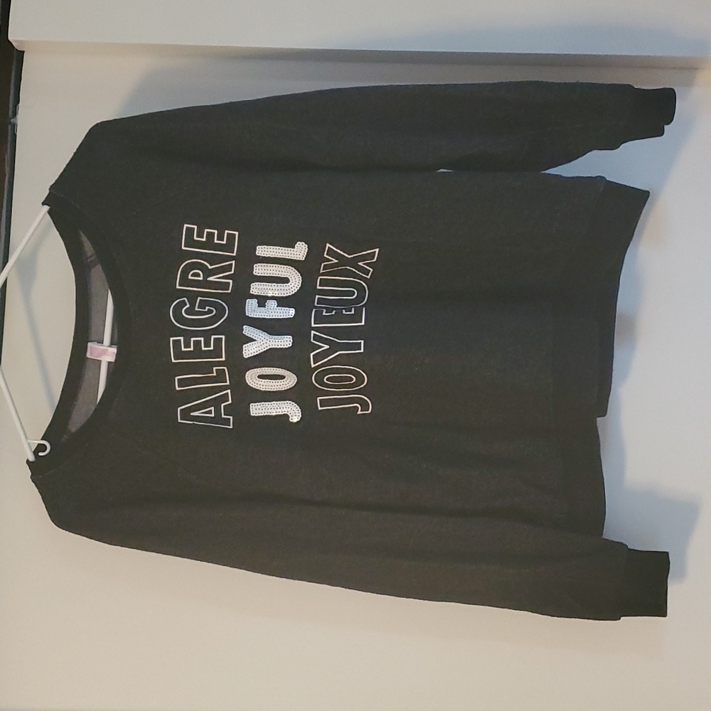 Joyful Sweatshirt with Sequin Design